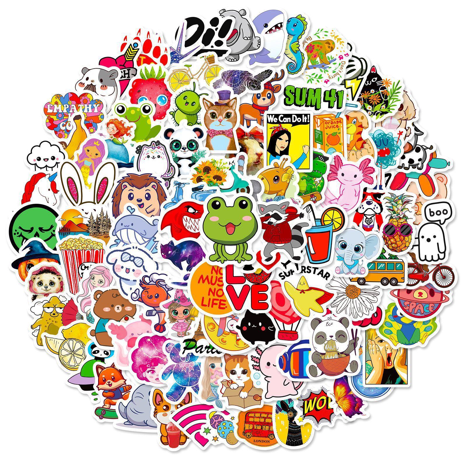 

100 Small Size 4cm Funny Girl Mix and Match Stickers Computer Suitcase Ins Feng Xiaoqing