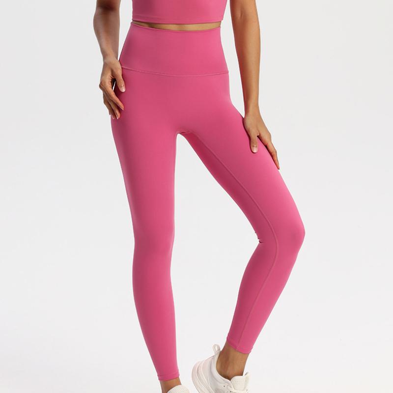 Seamless Solid Casual Slim Fit Yoga Leggings Pants Women High Waist Sports Tight Yoga Pants Women Push Up Running Training Fitness Legging Pants 25579
