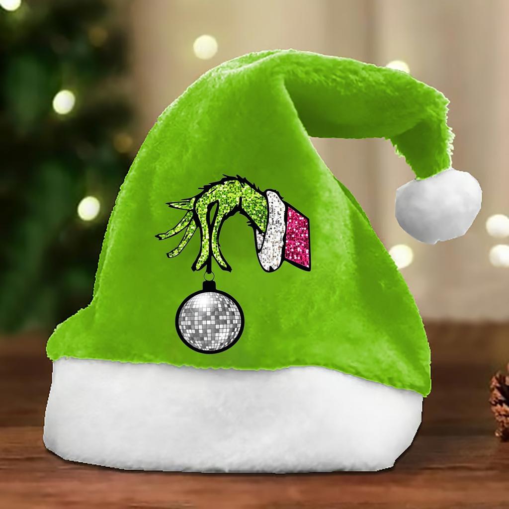 Plush Christmas Santa Hat for Holiday Party and Winter Festive Celebrations for Adults and Kids