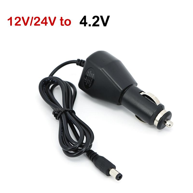 12V 24V Car Lighter power Charger Cable to DC 4.2V 8.4V 16.8v volt 1000mA for 18650 Li-ion LiPo Battery Electric 12V