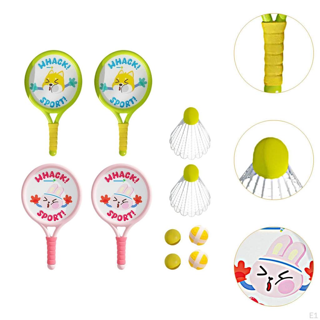 4x Badminton Racket for Children Sports Toy with Ball Shuttlecocks Indoor Outdoor Sport Game