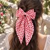 Atmospheric Look Hair Accessories Bow Clip with Heart Leopard Print Ribbon, Large Long Tail Spring Valentine Day Gifts for Women, Sweet Accessory