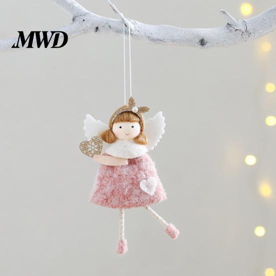 Handmade Fabric Doll Pendant Christmas Plush Ornament, Xmas Tree Decorative Angel Soft Souvenir for Tree, Winter Holiday Home Party Decor Exquisite