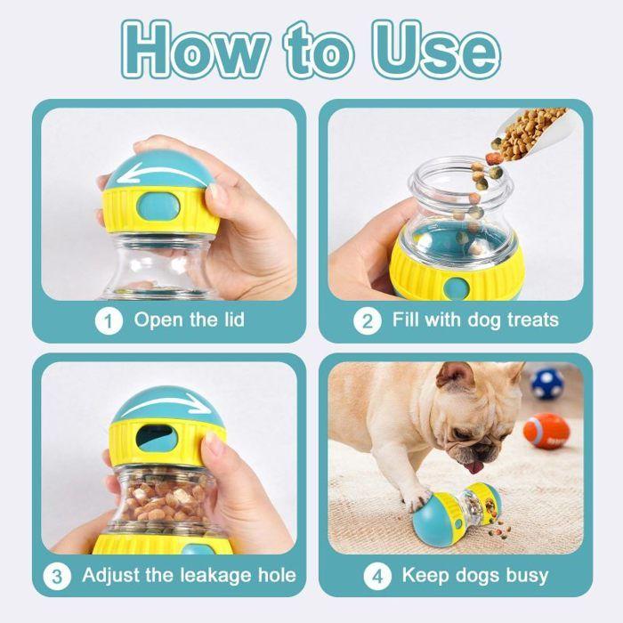Jouet intelligent pour chien - KIBTOY - Rolling Feeder - Bleu - ABS alimentaire - Distributeur de friandises interactif