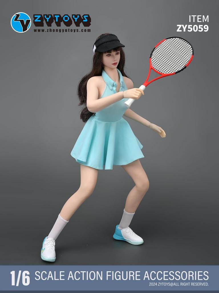 scale action figure compatible with TBLeague and other bodies ZYTOYS ZY5059 Beautiful woman tennis sports dress bag and racket set and head not