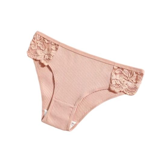 Cotton Underwear for Women Floral Lace Ribbed Low Rise Hipster Panties Soft Breathable Cheeky Bikini Briefs