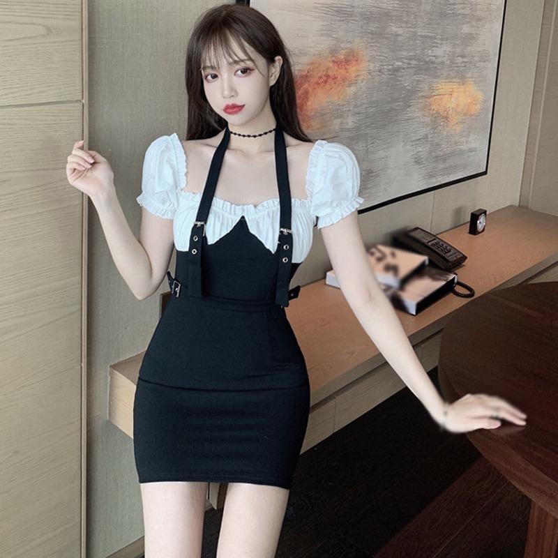 princess polly baby blue dress CACNCUT Women Dress Korean Sexy Style Sleeveless Dress Halter Neck Slim Fit  Short Dress Polyester Babydoll Dress - Lazada main image 0