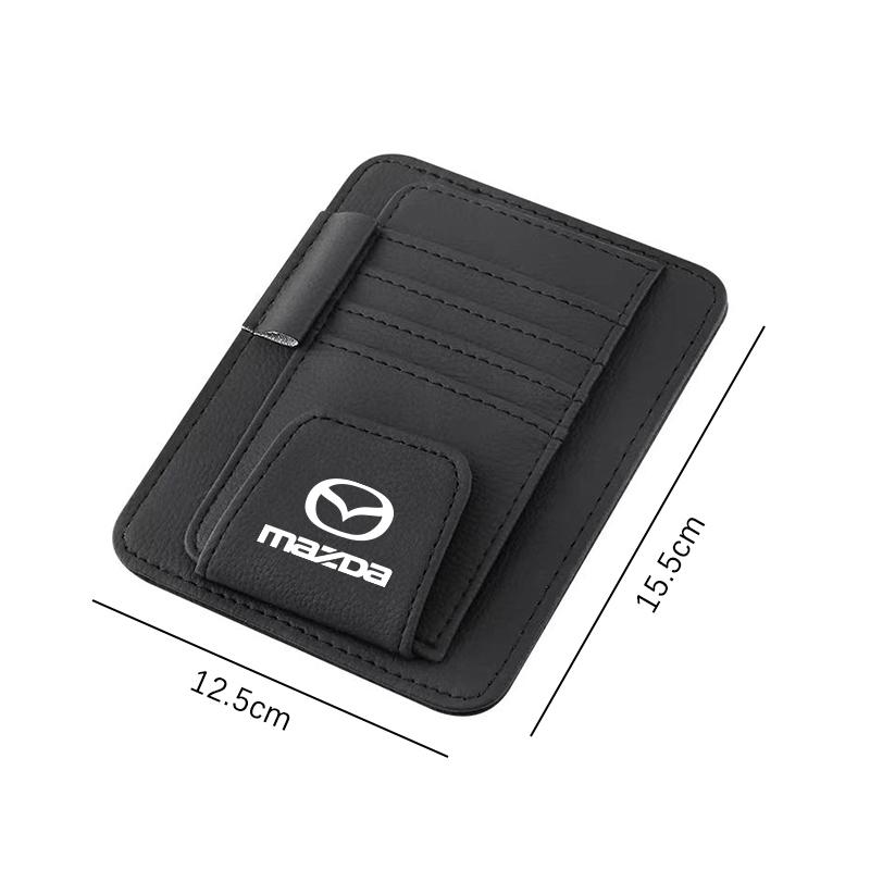 Car Sun Visor Storage Card Bag Glasses IC Card Clip Holder For Mazda CX7 MX3 CX9 CX3 CX30 2 3 6 Demio Atenza 5 CX5 RX8 Axela MX5 GF8
