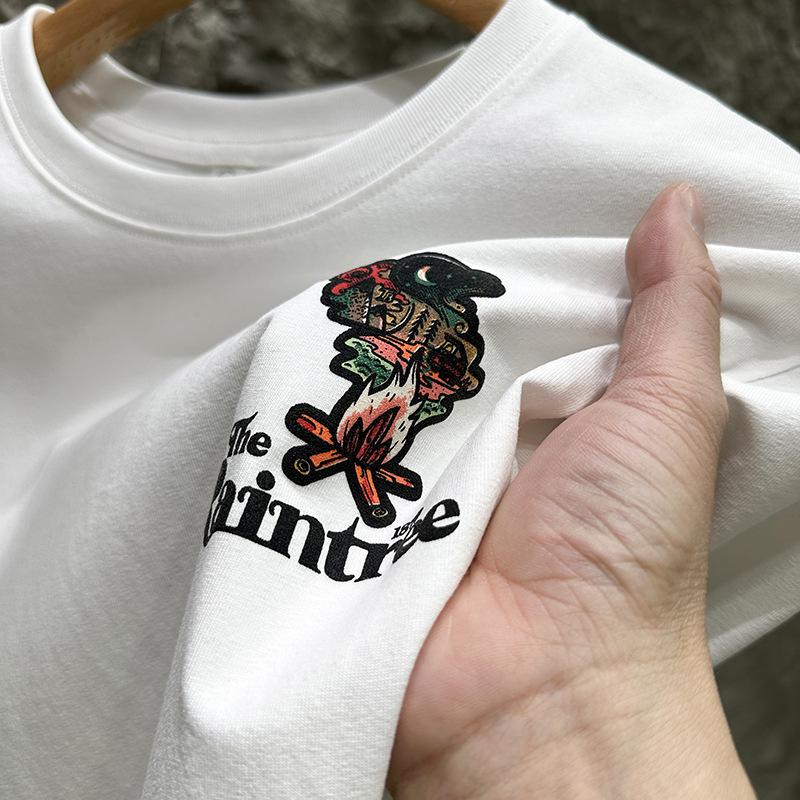 Men's Short-sleeved Dopamine Wear Half-sleeved Printed T-shirt Thin Sweat-absorbing T-shirt In Summer