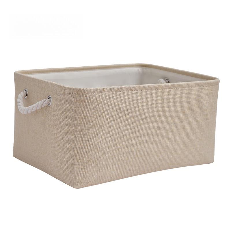 Desktop Miscellaneous Clothing Storage Rack Thick Cotton and Linen Solid Color Storage Basket Household Folding Storage Box