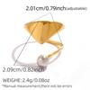 Minimalist Designer 18K Gold Color Plated Geometric Pattern Asymmetric Rings Waterproof Stainless Steel Zircon For Women