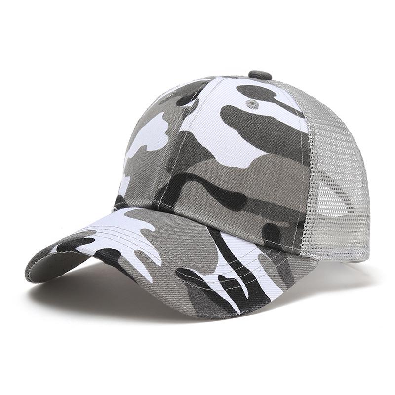 Unisex Camouflage Baseball Cap: Summer Mesh Hat with Curved Brim and Sun Protection for Outdoor Sports