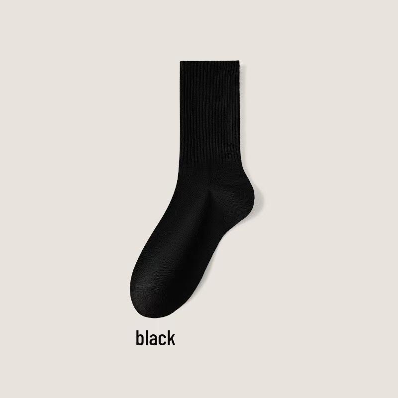 Women's Mid-Calf Cotton Socks - Sweat-Absorbent, Odor-Resistant, Non-Slip, Boneless Design for Spring and Autumn