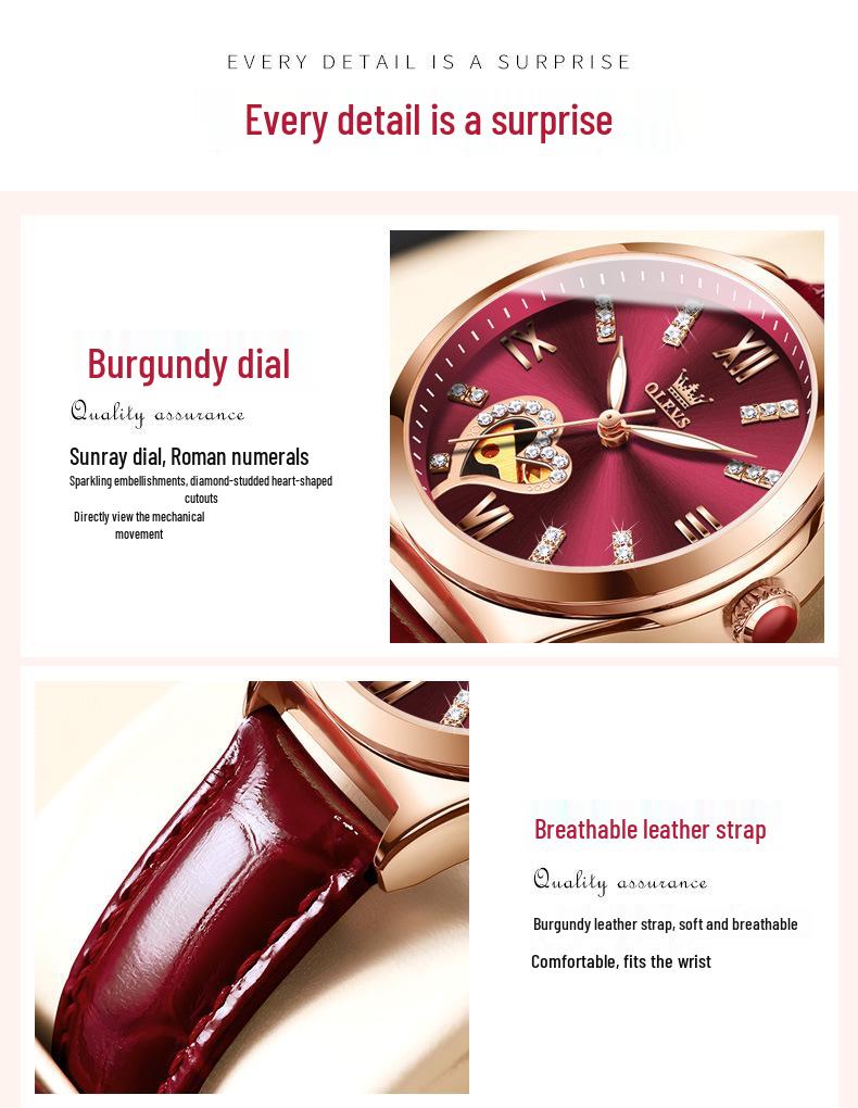 Oulishi Women's Automatic Waterproof Luminous Watch