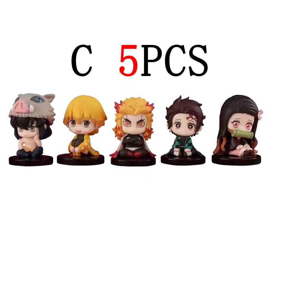 Anime Demon Slayer Figure Nezuko Tanjirou Zenitsu Inosuke Kyoujurou Giyuu Kawaii Qposket PVC Model Toys Gift 15 Style