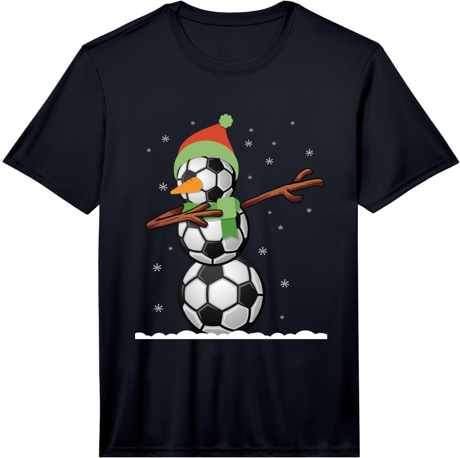 Dab Snowman Made of Soccer Balls Funny Christmas Performance T-Shirt Unisex T-Shirt XL
