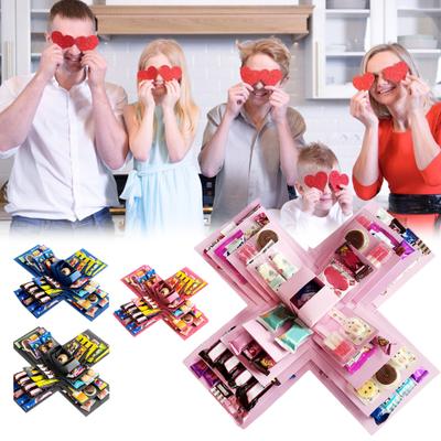 Explosion Gift Box 5-Layer Snack Explosion Box DIY Scrapbooking Box for Anniversary Birthday Valentine's Day Wedding Gift