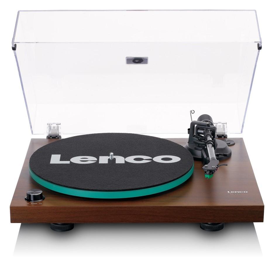 Lenco LBT-225WA - Gramofon Hi-Fi, szklany talerz, ramię z włókna węglowego, Lenco