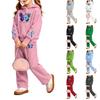 Girls' Print Hoodie and Sweatpants Set, 2-Piece Outfit for Casual Wear
