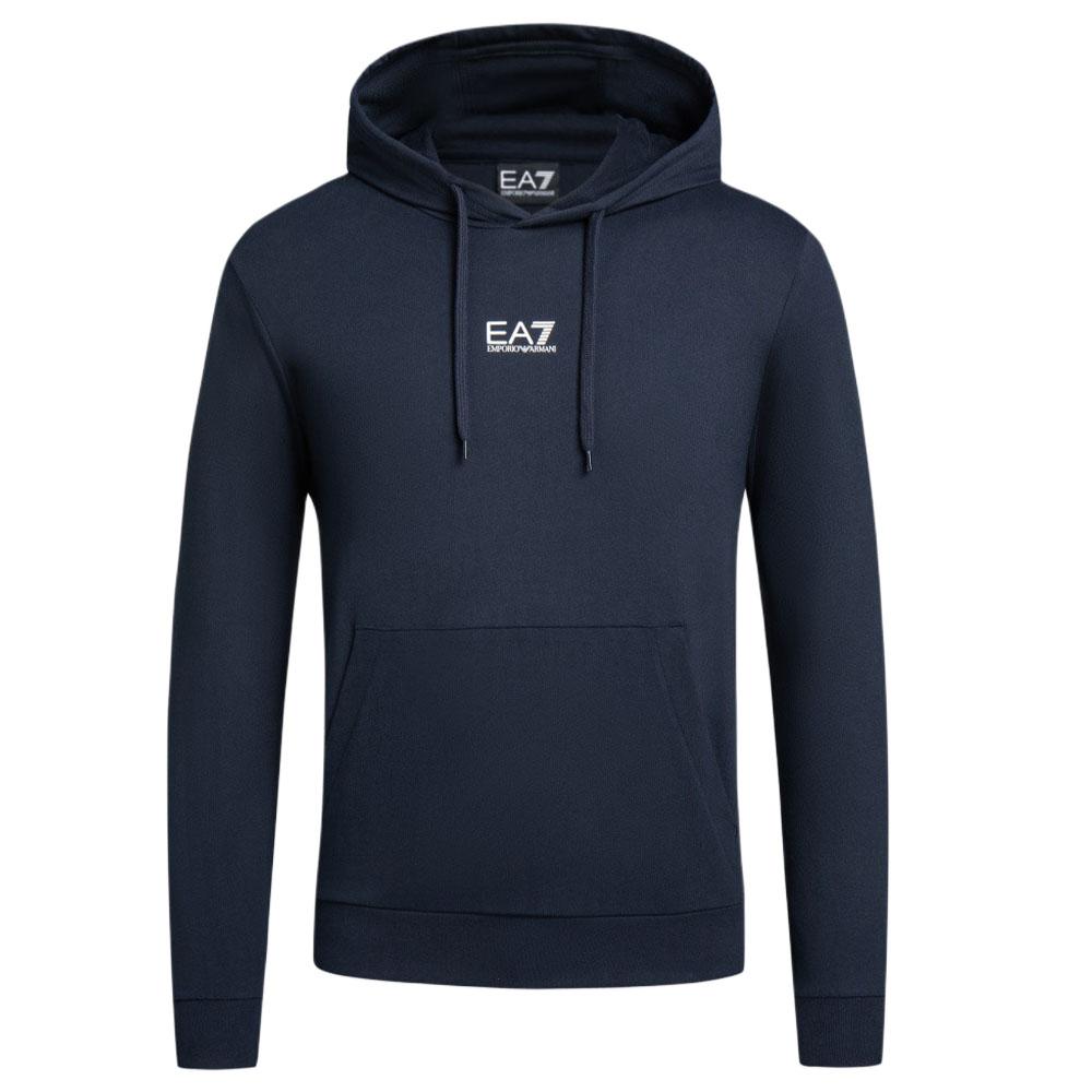 Emporio Armani EA7 Solid Logo Print Hooded Long Sleeve Sweatshirt Men tops Dark-Blue 8NPM32-PJVRZ-1562 L 10260₽