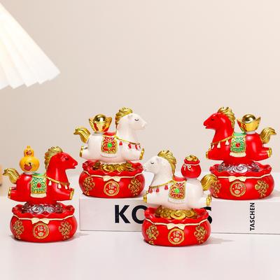 1 Stück Jahr des Pferdes Maskottchen Guochao Pferd Wohnkultur-Dekoration Büro-Tischdekoration Kreative Geschenke Begleiter Tierkreiszeichen Pferd