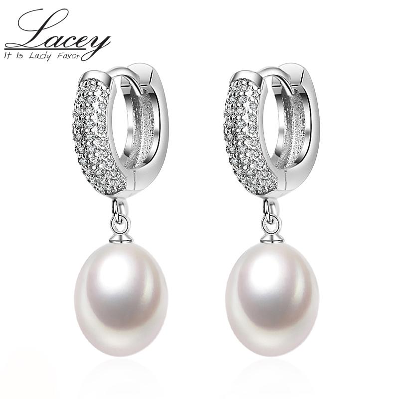 925 Sterling Silver Freshwater Pearl Drop Earrings,Real Natural Black Pearl Earrings Mother Brides Gifts