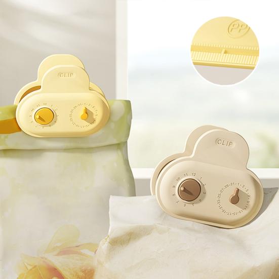 5Pcs Magnetic Food Bag Clips with Timer Reusable Sealing Clips for Chips Snacks Cute Cloud Shape Kitchen Snack Saver Freshness Preserver