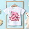 Books Rose Valentine's Day Print Children’s Base Clothe Girl Comfortable T-shirt Summer Outdoor O-neck Short Sleeve Tee Shirts