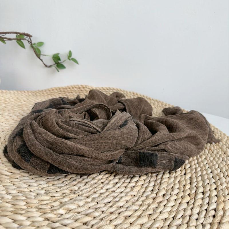 Scarf Viscose Women Brown Long Neck Wrap Shawl Breathable Summer Sun Protecion Accessory For Spring Autumn Holiday