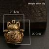 Yiluo Cd Vintage Lucky Cat Car Keychain Five Emperors Money Calabash Feng Shui Coins Red String Key Ring
