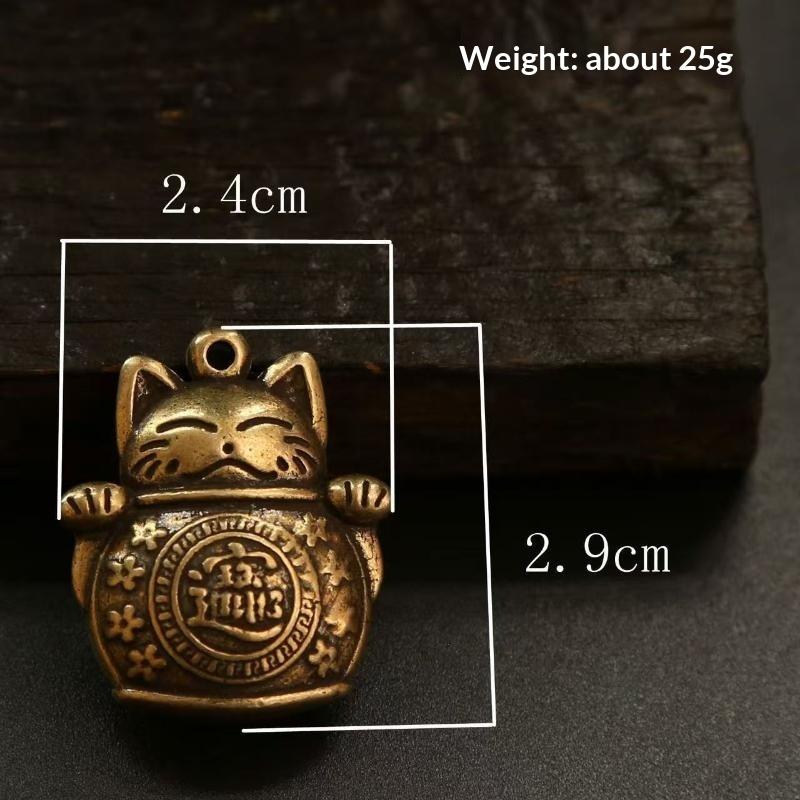 Yiluo Cd Vintage Lucky Cat Car Keychain Five Emperors Money Calabash Feng Shui Coins Red String Key Ring