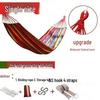 Outdoor Double-Thick Canvas Hammock with Bent Wood Design and Anti-Rollover Feature