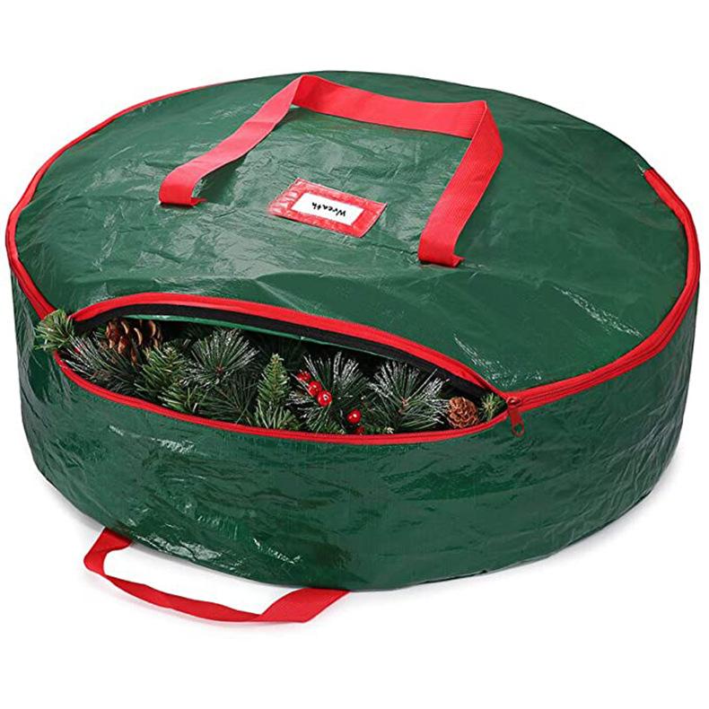 Foldable Christmas Tree Wreath Storage Bag PE Dustproof  Waterproof Large-capacity Storage Bags Xmas Wreath Bag Holiday Bags
