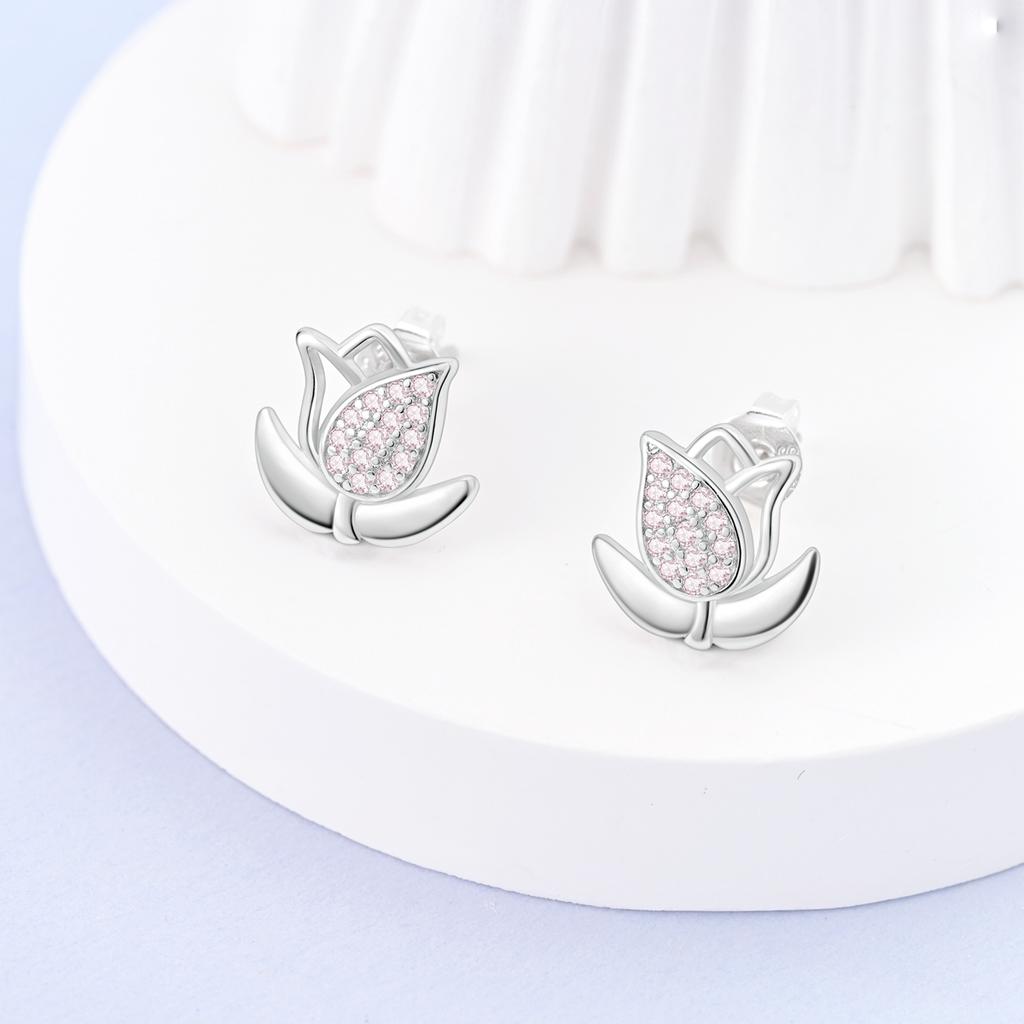 Orstarry S925 Silver Earring Exquisite Floral Ear Stud Flower Earrings Fashion Jewelry For Women Birthday Gift