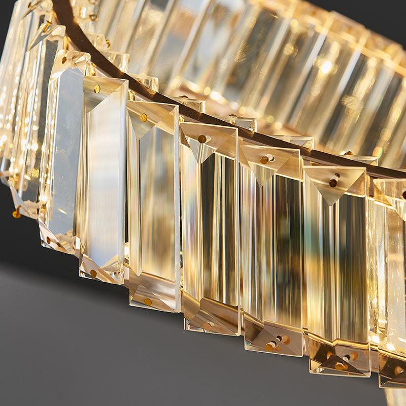 Modern Luxury Gold LED Crystal Chandelier Irregular Ring Lustre Ceiling Pendant Light Living Dining Room Bedroom Decor Ligjting