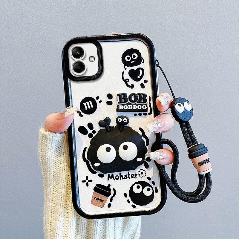 KEYSION Shockproof Case for Samsung A06 4G A05 A04 A04e with Lanyard Silicone Cute 3D Cartoon Doll Phone Cover for Galaxy M04 F04