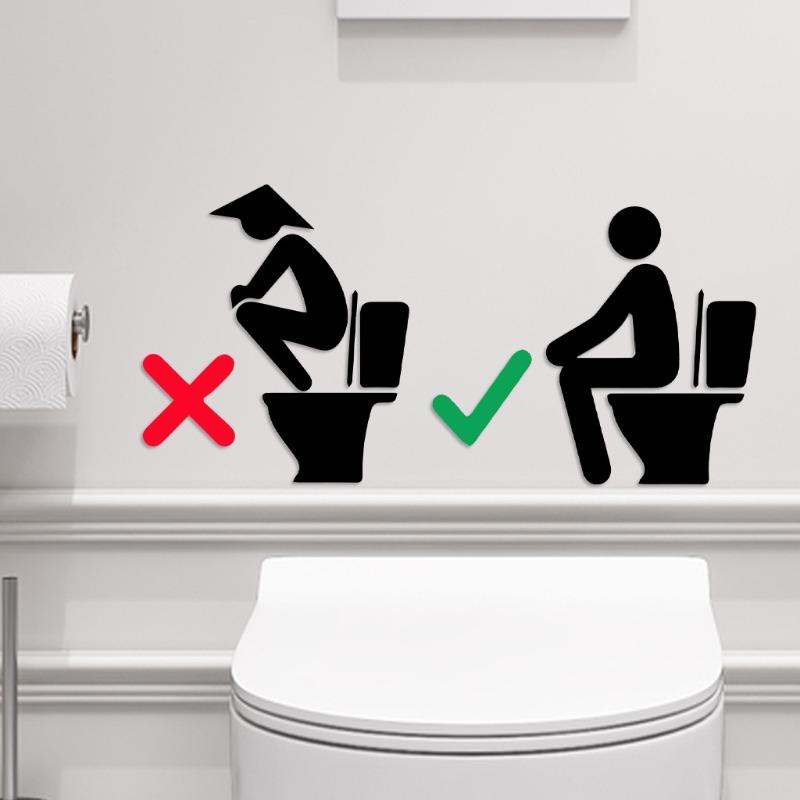 Toilet Sticker Waterproof Vinyl Wallpaper Home Decor For Bar Bathroom Toilet Stickers Wall Art Decal