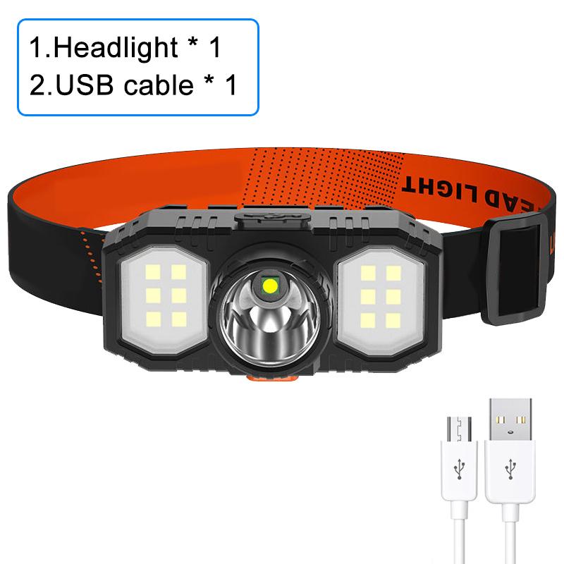 

Светодиодный налобный фонарь с зарядкой от USB и встроенным аккумулятором 18650, портативный уличный фонарь, супер яркий фонарь для рыбалки и кемпинга