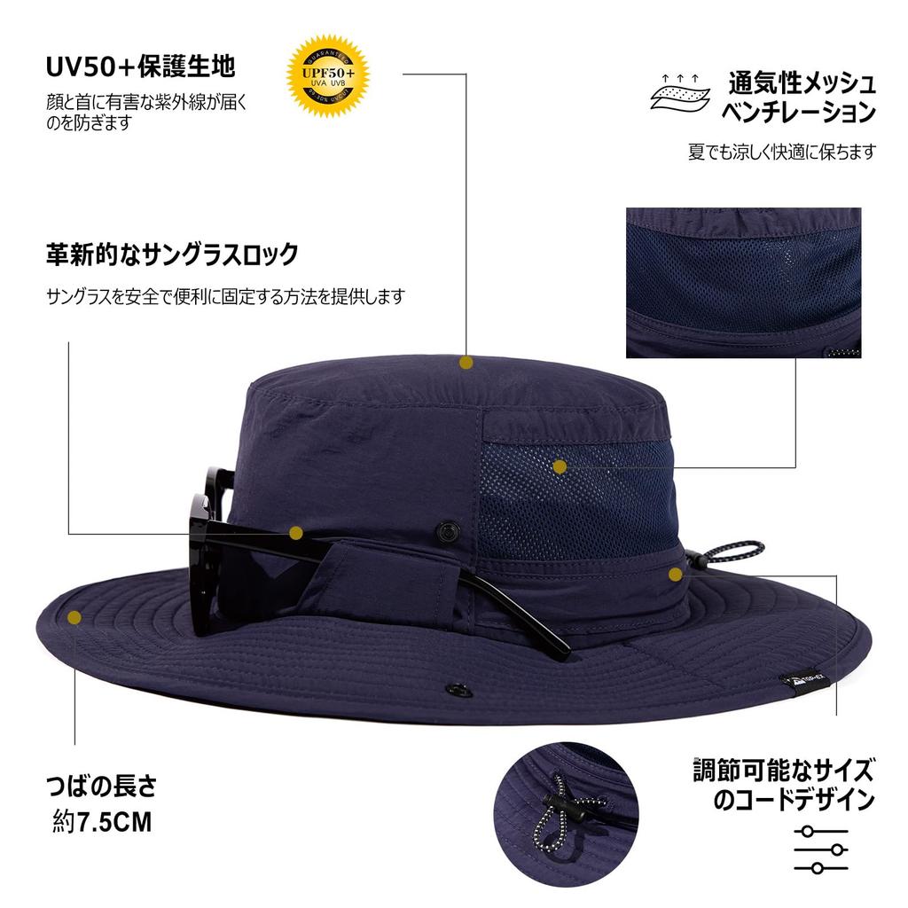 Safari Adventure Foldable Boonie Stylish Fishing Military Sun Hat with Detachable Chin Wide UV Perfect for Outdoor Activities like and Hiking [TOP-EX]