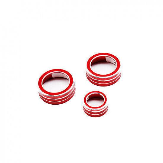 Fit For Honda CRV CR-V 2017- Aluminum Red Central Console AC Knob Cover Trim