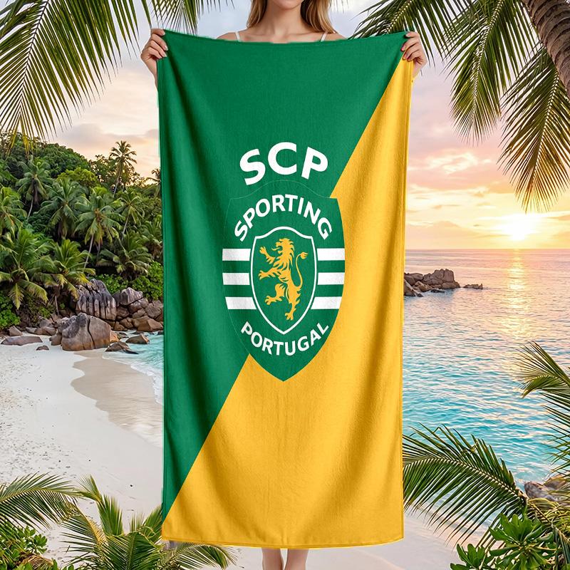 Asciugamano da Spiaggia Sporting CP FC Stampa Asciugatura Rapida Microfibra Assorbente Portatile da Viaggio Asciugamano da Nuoto