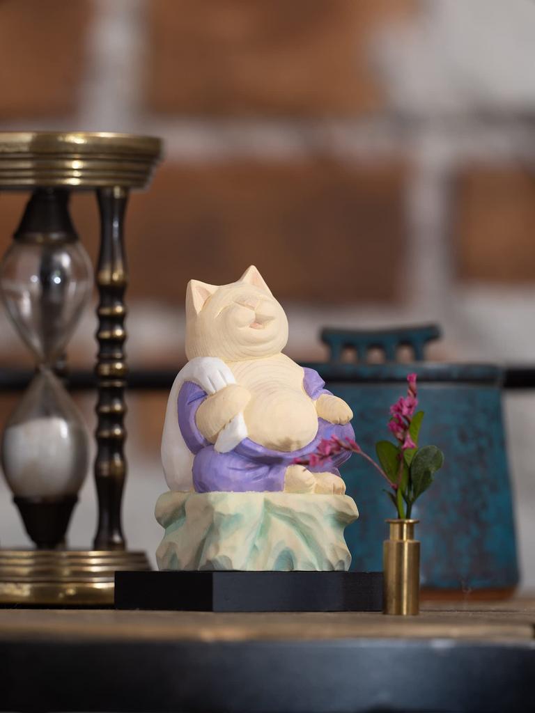 Cat Buddha, Cat God of Fortune, Hotei, Sculptor supervised by Butsya Sakai, Seven Gods of Fortune, Maneki-neko, Maneki-neko Figurine (NB7 Hotei)