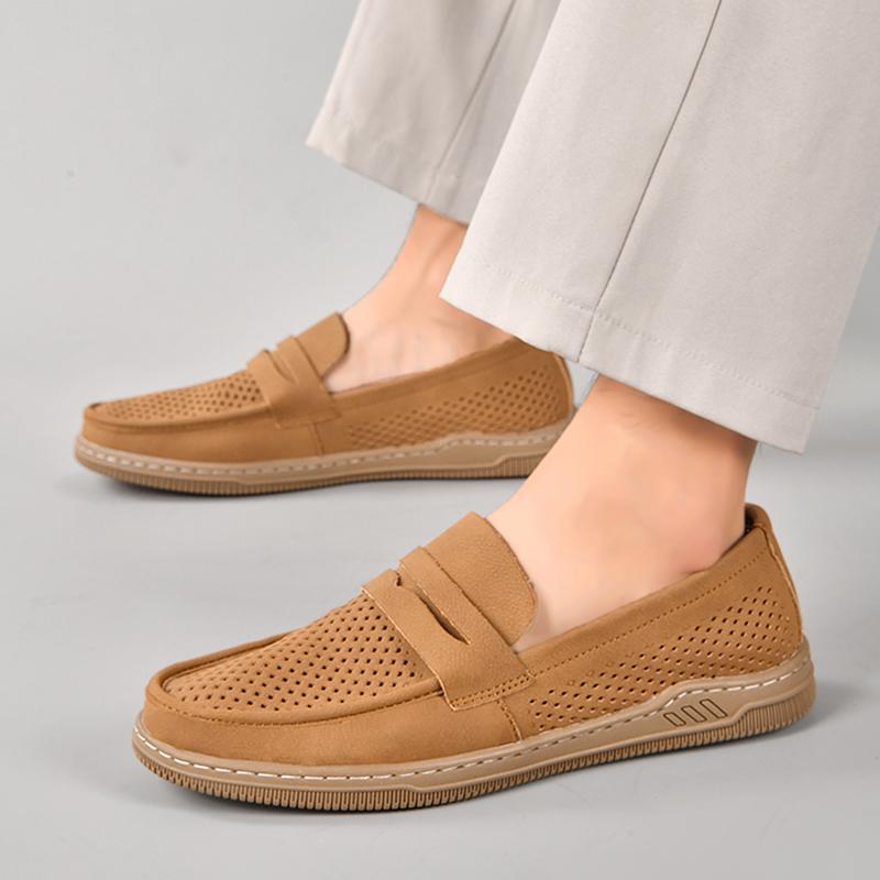 

Модная итальянская мужская повседневная обувь, летние кожаные мокасины, офисная обувь для мужчин, мокасины для вождения, удобные туфли без застежек для вечеринок, модная мужская обувь 38 хаки