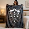 Guns N’ Roses Print Flannel Blanket Cozy Lightweight Plush Throw Blanket For Bed Sofa Household Use