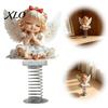 Gift for Car Lovers Angel Girl Spring Ornament, 2D Double Sided Acrylic Dashboard Bouncing Console Accessories Decor with Adhesive Base, Cute Praying