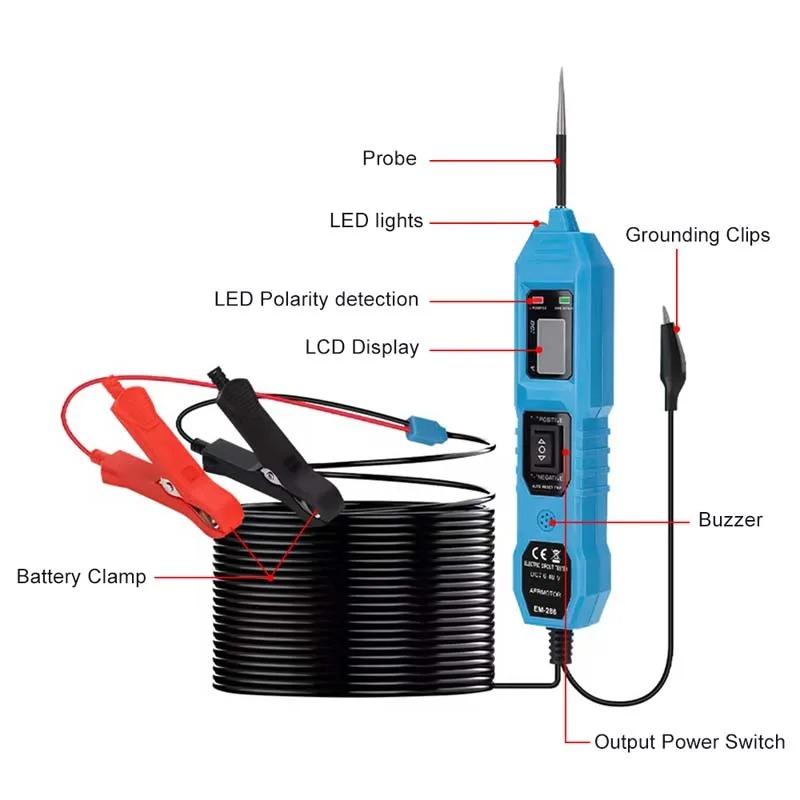 Automotive Electric Circuit Tester Car Electrical System Tester Car Truck Circuit Scanner Pen With LED Light Digital Display Vehicle Diagnostic Tool