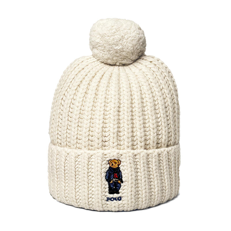 Polo Ralph Lauren Beanie Denim Bear Pom Pom WC0522-105 WC0522-105