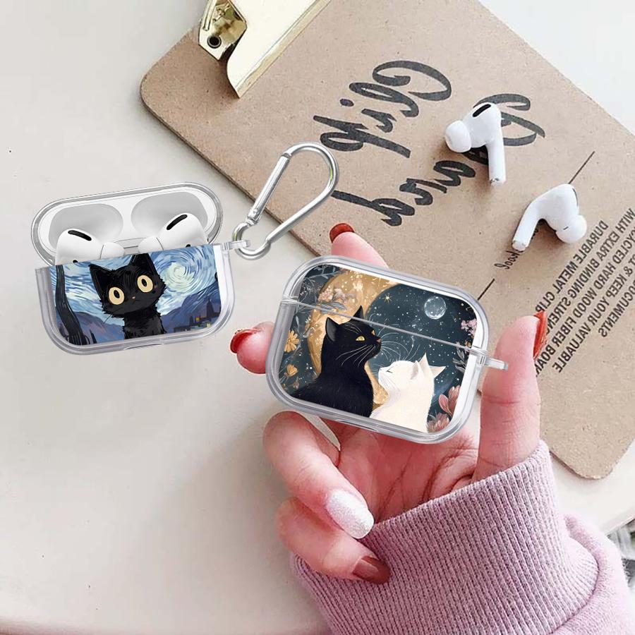 Cartoon Cat Clear Earphone Cases Cover Case For Airpods Pro2 2 4 Pro Pro3 1 3