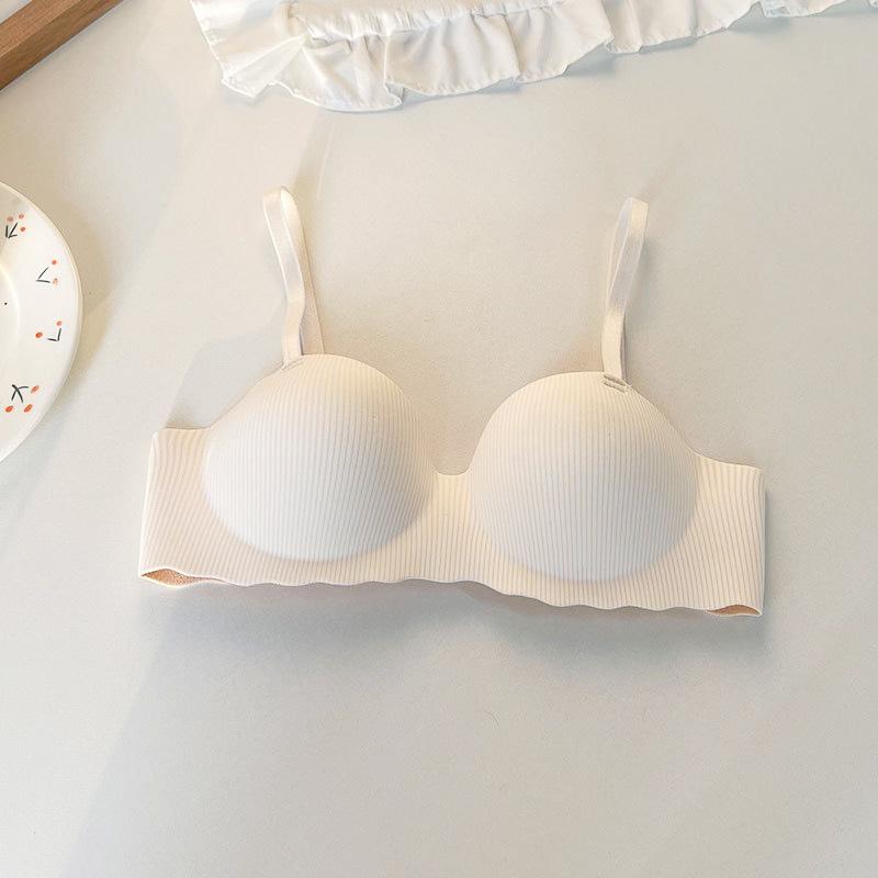 

Женский полосатый дизайн, бюстгальтер-полукубок без косточек, собирающий бюстгальтер, нижнее белье с поддержкой и против обвисания 34/75 бежевый