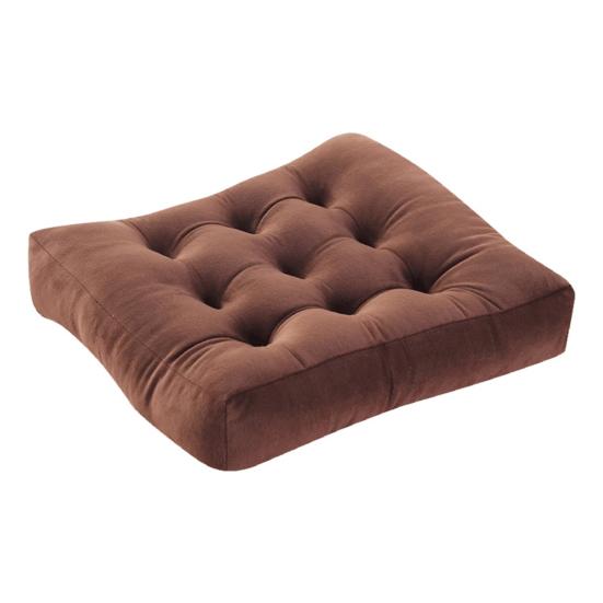 Square Seat Cushion 16x16 Inches Solid Color Stuffed Chair Pad Velvet Thick Seat Cushion for Dining Chair Floor Home Office